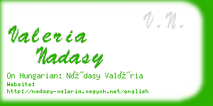 valeria nadasy business card